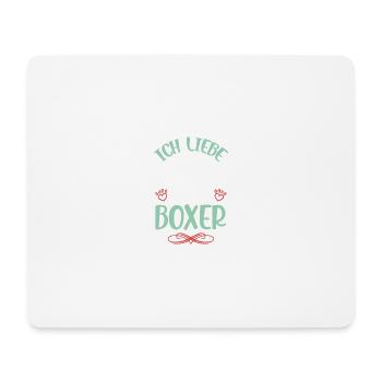 Ich liebe meinen Boxer mit Flügeln - Mousepad (Querformat) - Weiß - Vorne