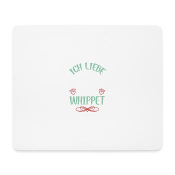WhippetLiebe mit Flügeln - Mousepad (Querformat) - Weiß - Vorne