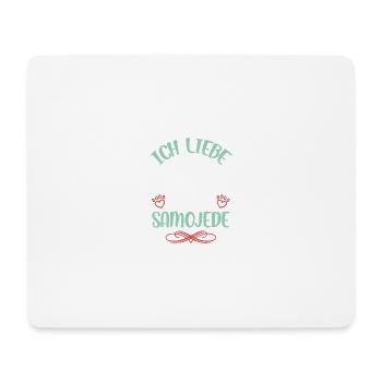Ich liebe mein Samojede - Mousepad (Querformat) - Weiß - Vorne
