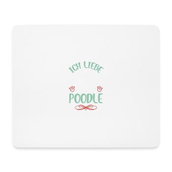 Ich liebe meinen Poodle - Mousepad (Querformat) - Weiß - Vorne