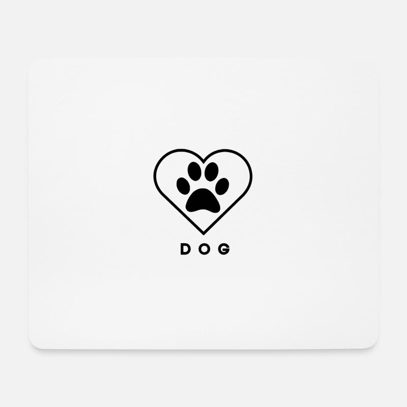 Dog Love Line Art - Mousepad (Querformat) - Weiß