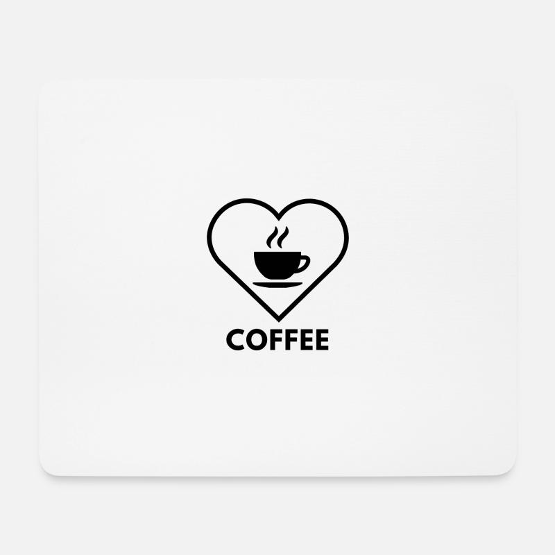 Coffee Heart Line Art - Mousepad (Querformat) - Weiß