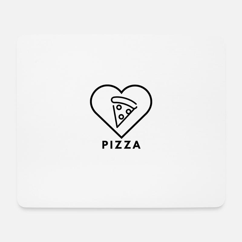 Pizza Lover Heart - Mousepad (Querformat) - Weiß