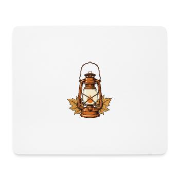 Laterne im Herbstlaub - Mousepad (Querformat) - Weiß - Vorne