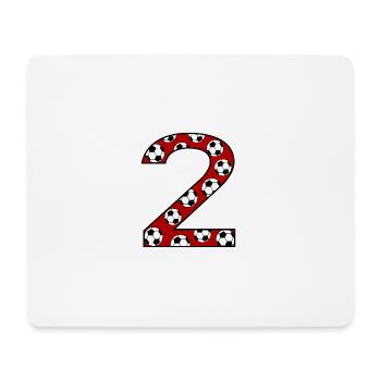2nd Birthday Football Red - Mouse Pad (horizontal) - white - Front