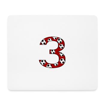 3. Geburtstag Fußball rot - Mousepad (Querformat) - Weiß - Vorne