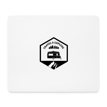 Caravan Travel and explore black - Mouse Pad (horizontal) - white - Front