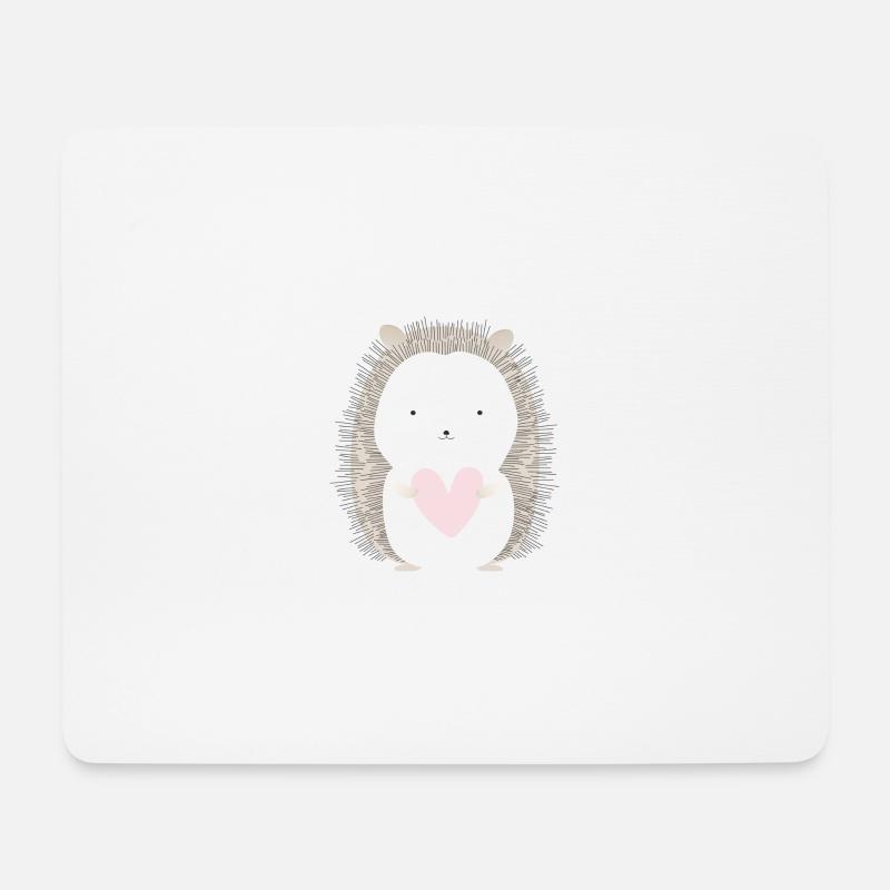 Hedgehog with heart - Mouse Pad (horizontal) - white