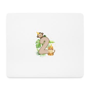 Zweiter Geburtstag Dschungel Tiger Affe Babyparty - Mousepad (Querformat) - Weiß - Vorne