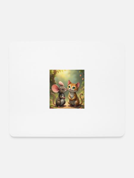 Didimaus69 / Catmouse 1 - Mousepad (Querformat) - Weiß