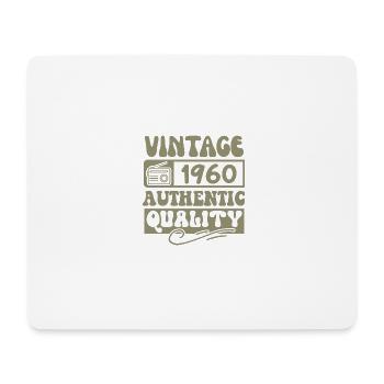 Authentisch 1960 Jahrgang 1960 - Jahrgang 1960er Retro - Mousepad (Querformat) - Weiß - Vorne