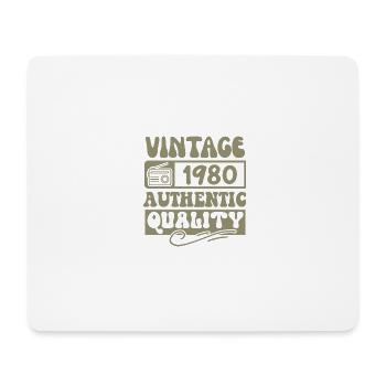 Authentisch 1980 Jahrgang 1980 - Jahrgang 1980 Retro - Mousepad (Querformat) - Weiß - Vorne