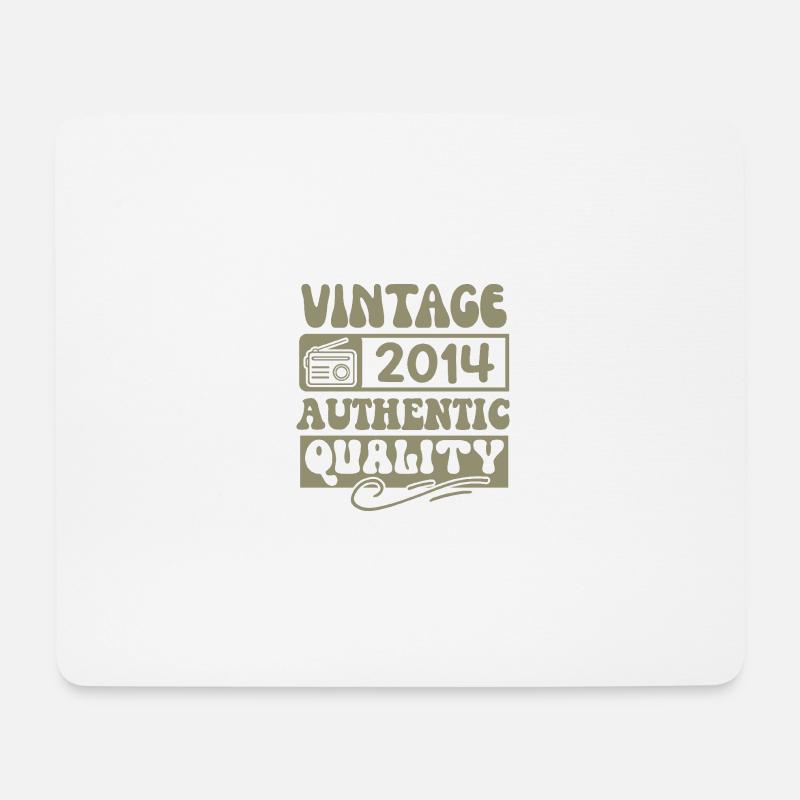 Authentisch 2014 Jahrgang 2014 - Jahrgang 2014 Retro - Mousepad (Querformat) - Weiß