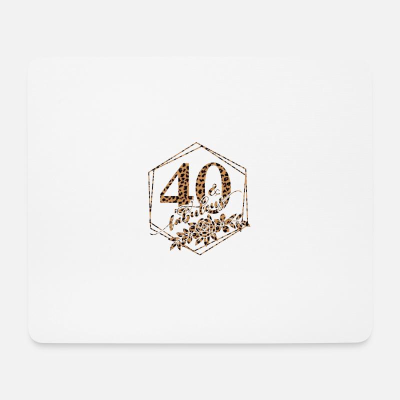 40 & Fabulous – Leopard Print Design - Geburtstag - Mousepad (Querformat) - Weiß