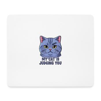 Cat motto with a funny face - Mouse Pad (horizontal) - white - Front
