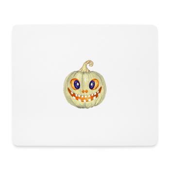 Leuchtende Kürbis Illustration - Mousepad (Querformat) - Weiß - Vorne
