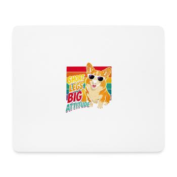 Corgi Attitude : Petites Pattes, Grand Caractère - Tapis de souris (format paysage) - blanc - Devant