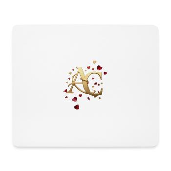 Goldenes Monogramm AC mit Herzen - Mousepad (Querformat) - Weiß - Vorne