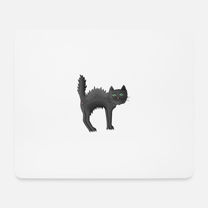 Katzen Yoga Level Buckel - Mousepad (Querformat) - Weiß