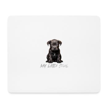 Blue Line Chien Pitbull Bébé Mon Petit Diable - Tapis de souris (format paysage) - blanc - Devant