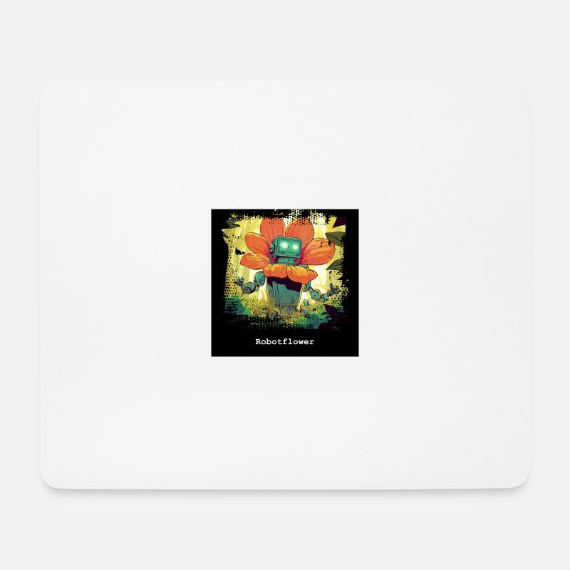 Robotflower 2 - Mousepad (Querformat) - Weiß