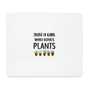 Juste une fille qui aime les plantes - Tapis de souris (format paysage) - blanc - Devant
