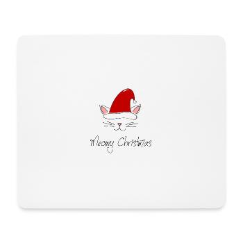 Merry Christmas des chats avec bonnet de Noël - Tapis de souris (format paysage) - blanc - Devant