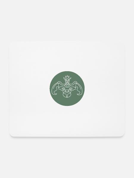 Fledermaus im grünen Kreis - Mousepad (Querformat) - Weiß