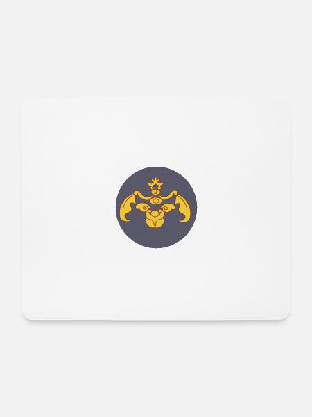 Freundliche Fledermaus oder Drache in Gelb auf dunklem Hintergrund - Mousepad (Querformat) - Weiß