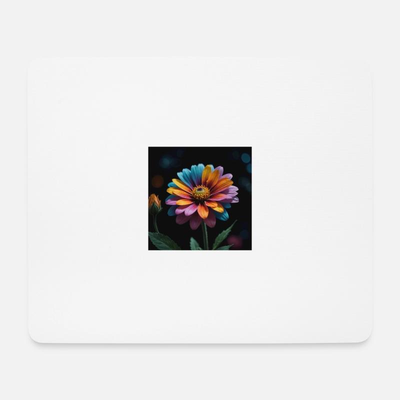 Bunte Blume - Mousepad (Querformat) - Weiß