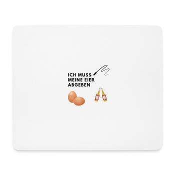 JGA, Eier abgeben, Peitsche, Bier - Mousepad (Querformat) - Weiß - Vorne