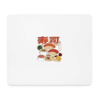 Illustration de style Sushi Rétro Japon - Tapis de souris (format paysage) - blanc - Devant