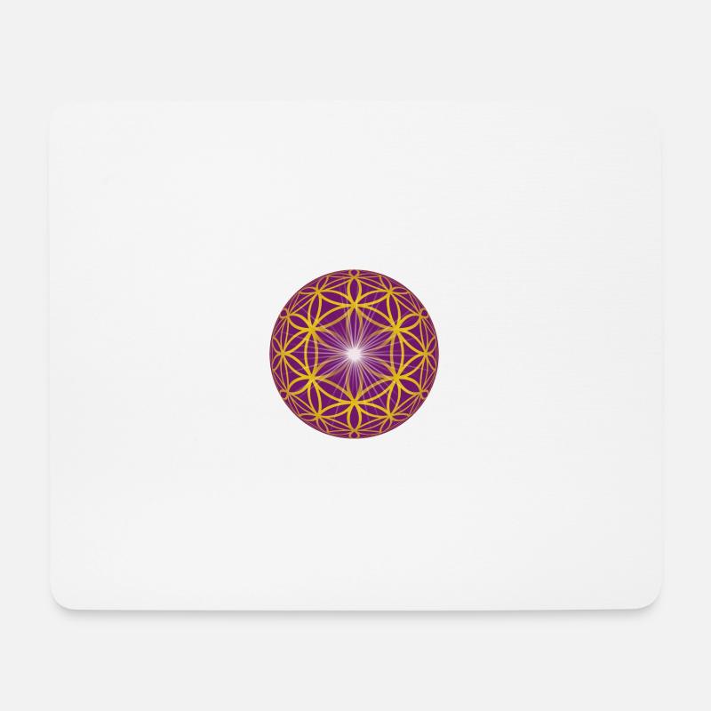 Blume des Lebens - Light - Mousepad (Querformat) - Weiß