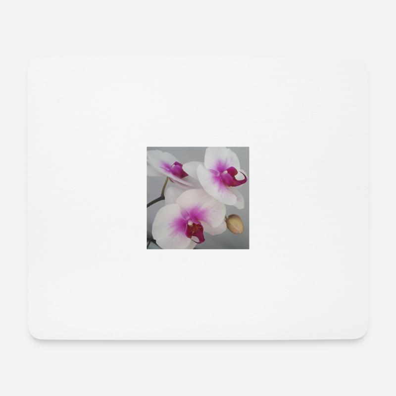 Orchidee - Mousepad (Querformat) - Weiß