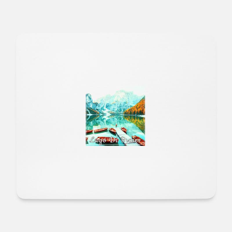 Lago di braies,Pragser Wildsee,see,landschaft,berg - Mousepad (Querformat) - Weiß