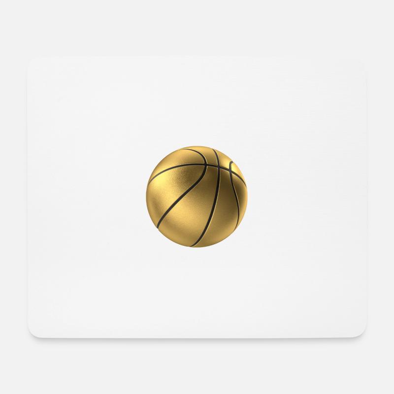 Goldene Basketball-Design auf Sportbekleidung - Mousepad (Querformat) - Weiß