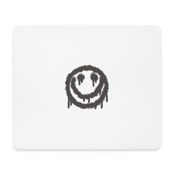 smilie creepy Grey - Mouse Pad (horizontal) - white - Front
