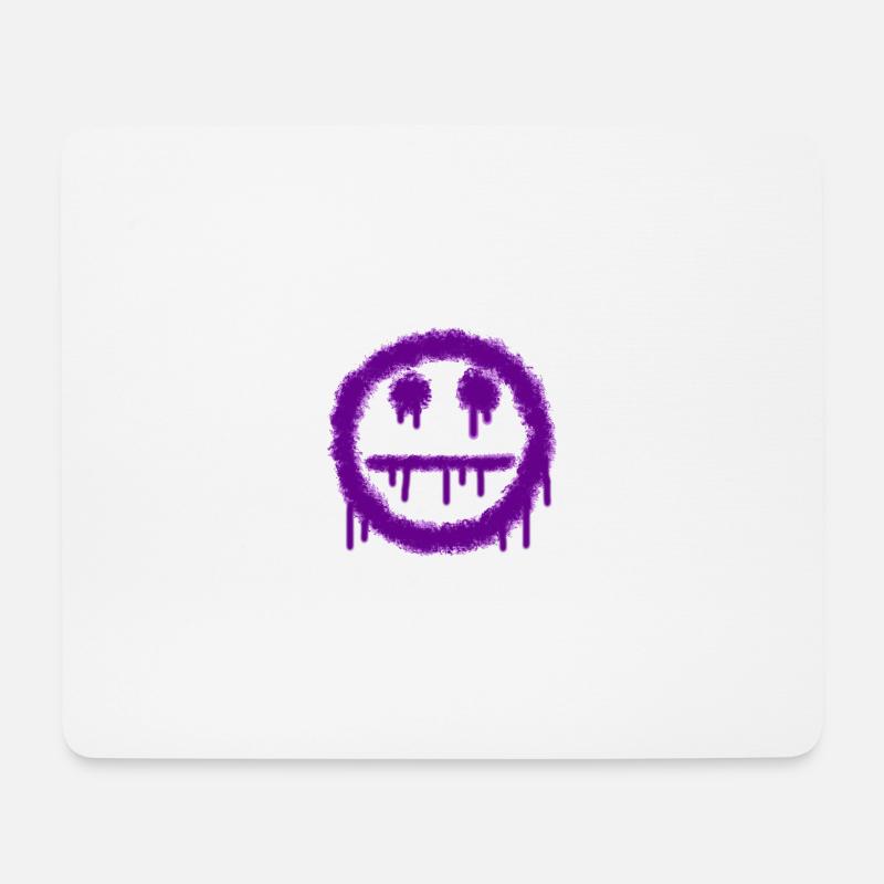 smilie mep zeraufen lila - Mousepad (Querformat) - Weiß