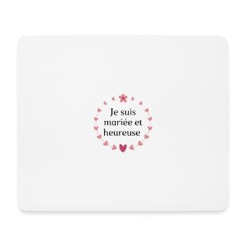Logo "Je suis mariée et heureuse" - Tapis de souris (format paysage) - blanc - Devant