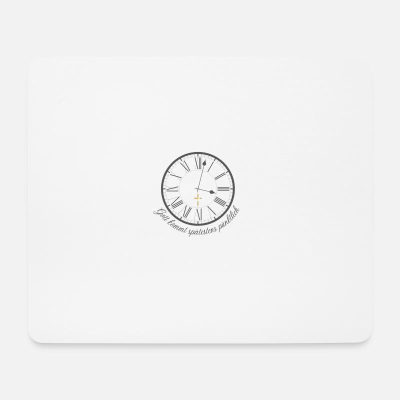 Gott kommt spätestens pünktlich - Mousepad (Querformat) - Weiß