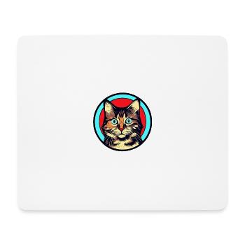 Ink & Ivory 60's cat colorful - Mousepad (Querformat) - Weiß - Vorne