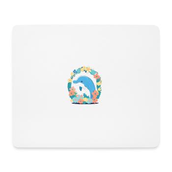 Charming dolphin in the sea of flowers 1 - Mouse Pad (horizontal) - white - Front