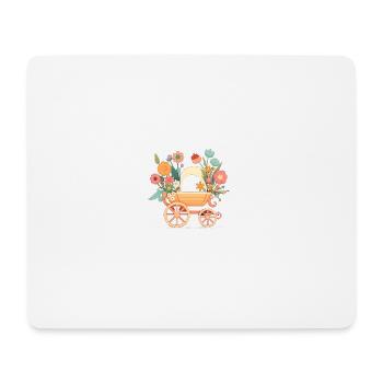Blumiger Kinderwagen 4 - Mousepad (Querformat) - Weiß - Vorne