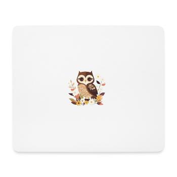 Chouette mignonne dans la forêt de fleurs 7 - Tapis de souris (format paysage) - blanc - Devant