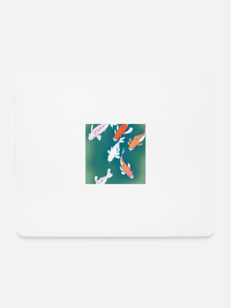 Koi in the Water - Mousepad (Querformat) - Weiß