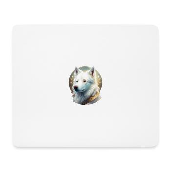 Weisser Schäferhund Portrait Art Avantgarde - Mousepad (Querformat) - Weiß - Vorne