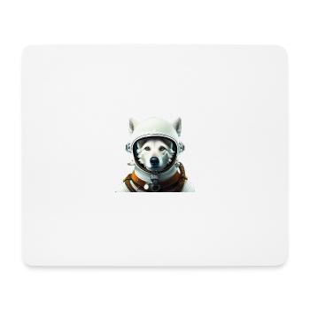 Weißer Schäferhund als Astronaut - Mousepad (Querformat) - Weiß - Vorne