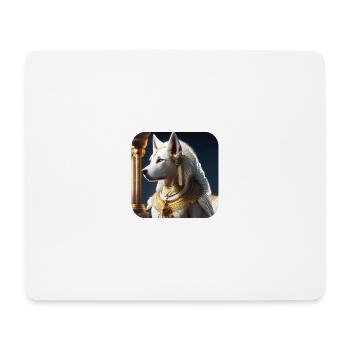 Weißer Schweizer Schäferhund als ägyptischer Prinz - Mousepad (Querformat) - Weiß - Vorne