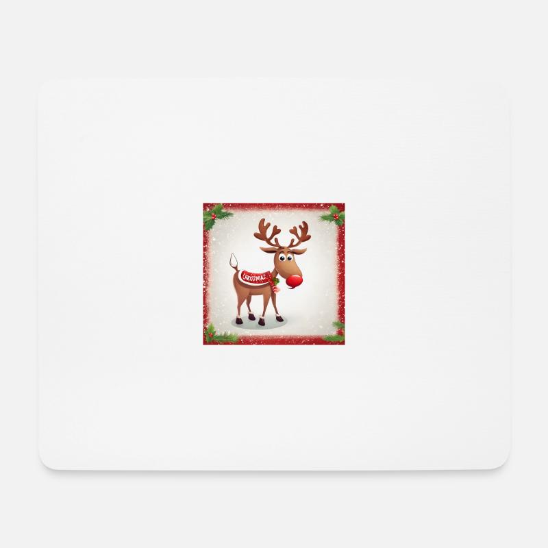Rentier-Weihnachten - Mousepad (Querformat) - Weiß