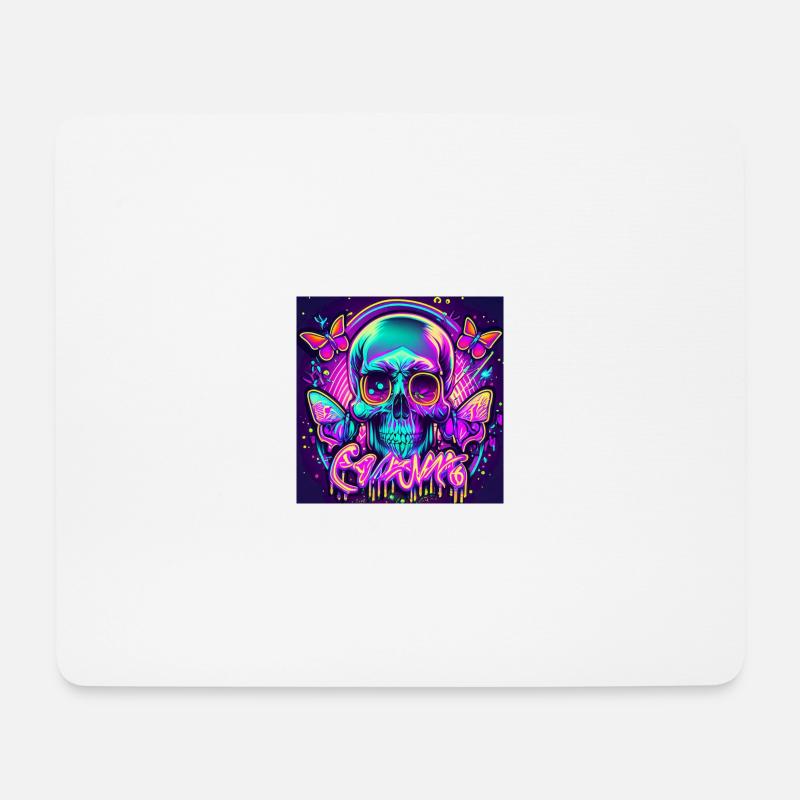 skull - Mouse Pad (horizontal) - white